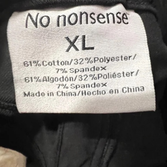 NWT No Nonsense Pull Up Pants - Black XL - Picture 7 of 10